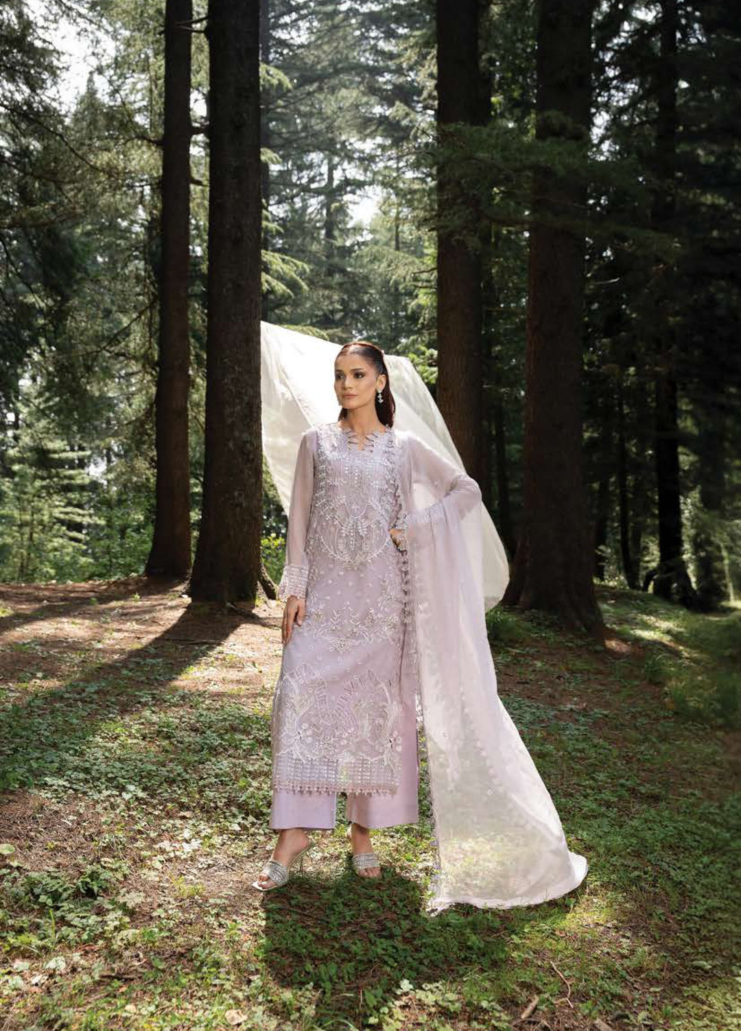 Aura by Zebtan Unstitched Embroidered Chiffon 3 Piece Suit ZB26UAC AR-8 - Festive Collection