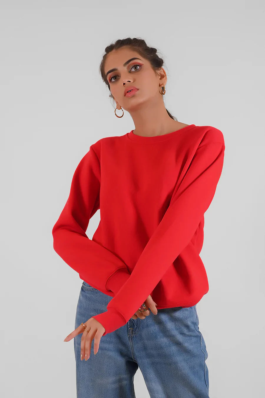 Dhaga Women Western Solids T- Shirt jersy Smart Fit Red DSS10006 - Summer Collection