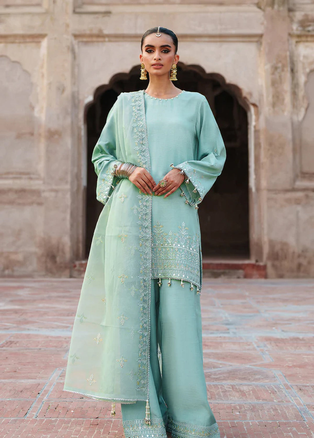 Zaria by Meeral Pret Embroidered Raw Silk 3 Piece Aura - Festive Collection