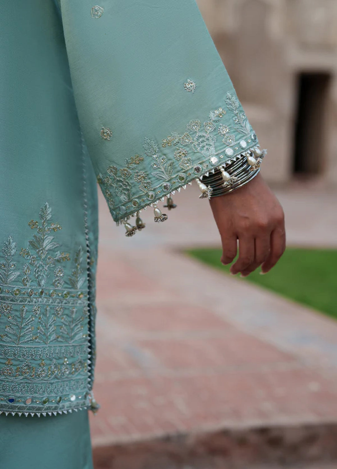 Zaria by Meeral Pret Embroidered Raw Silk 3 Piece Aura - Festive Collection