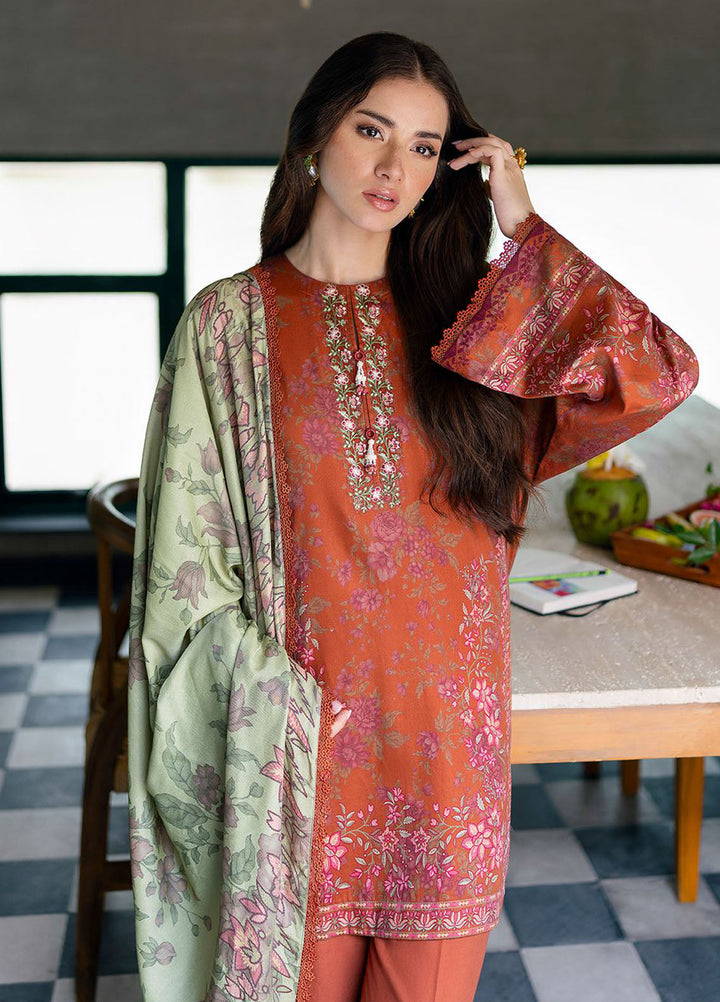 Cross Stitch Embroidered Cotton Satin Suits Unstitched 3 Piece CS25SU Autumn Glaze - Winter Collection