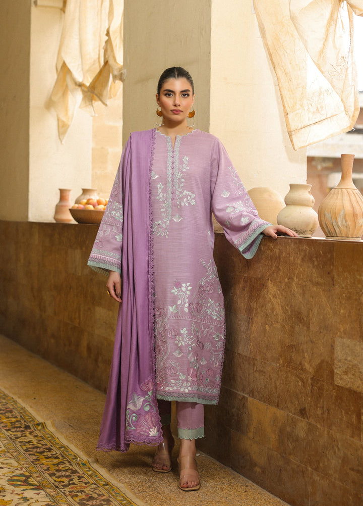Sahar Embroidered Khaddar Suits Unstitched 3 Piece AW2-25-03 Lavina Rose - Winter Collection