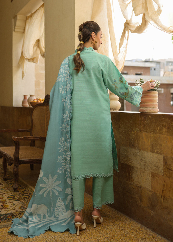 Sahar Embroidered Khaddar Suits Unstitched 3 Piece AW2-25-06 Ocean Opal - Winter Collection