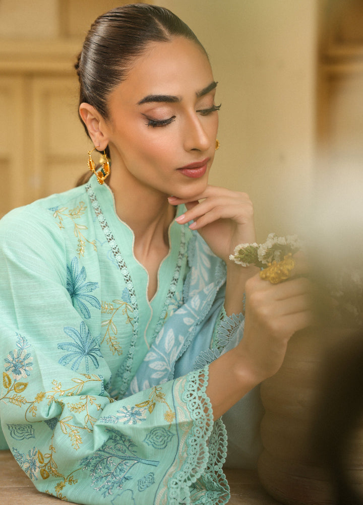 Sahar Embroidered Khaddar Suits Unstitched 3 Piece AW2-25-06 Ocean Opal - Winter Collection