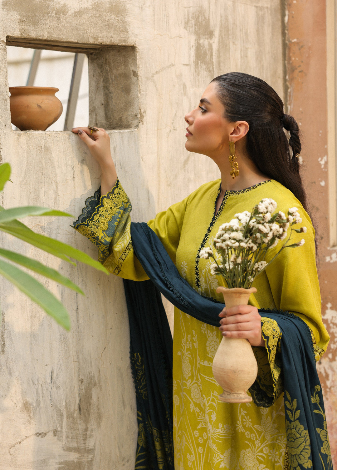 Sahar Printed Jacquard Suits Unstitched 3 Piece AW2-25-11 Rosemary Night - Winter Collection