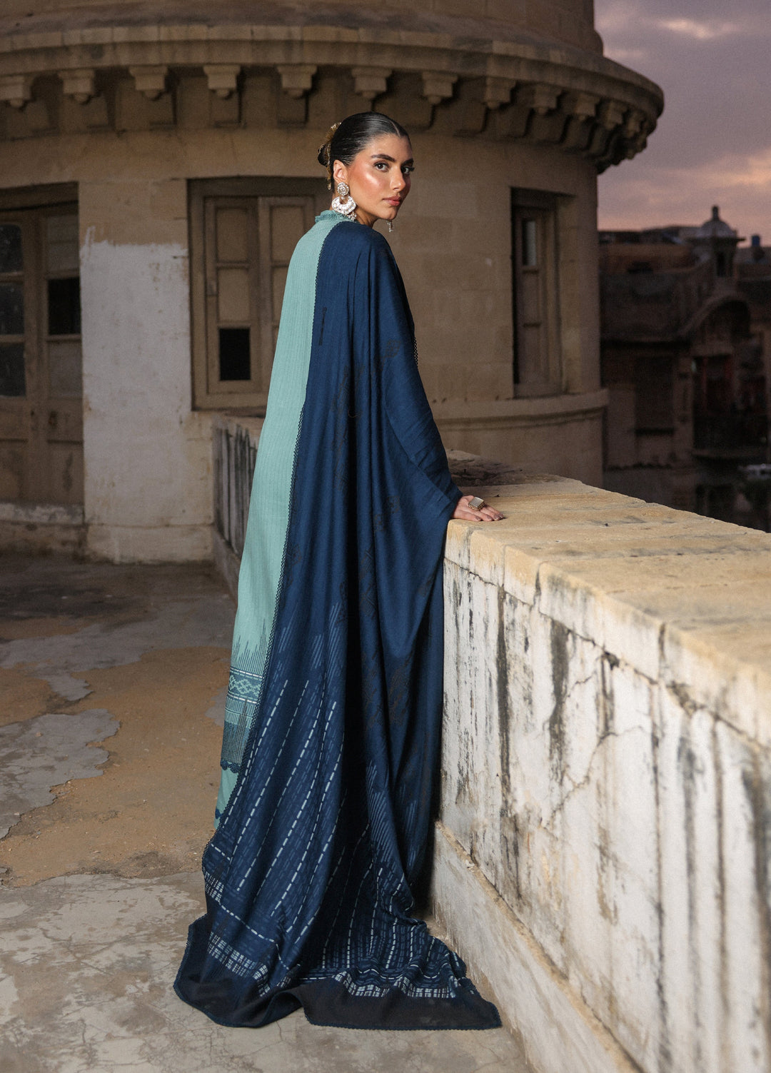 Sahar Printed Jacquard Suits Unstitched 3 Piece AW2-25-13 Mystic Emerald - Winter Collection