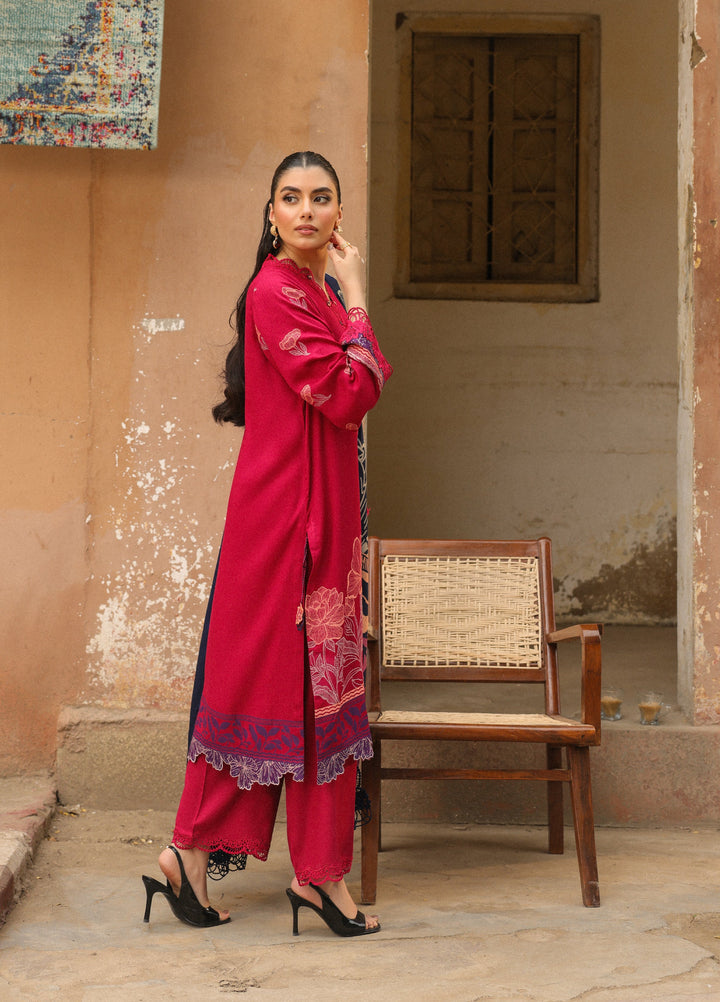 Sahar Printed Jacquard Suits Unstitched 3 Piece AW2-25-14 Pink Horizon - Winter Collection