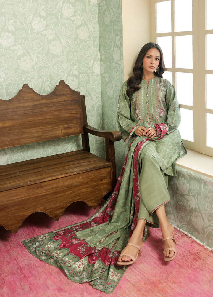 Sahar Printed Khaddar Suits Unstitched 3 Piece AW2-25-19 Rose Meadow - Winter Collection
