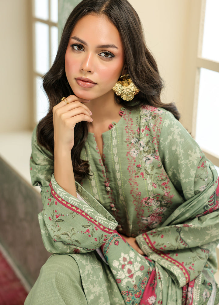 Sahar Printed Khaddar Suits Unstitched 3 Piece AW2-25-19 Rose Meadow - Winter Collection