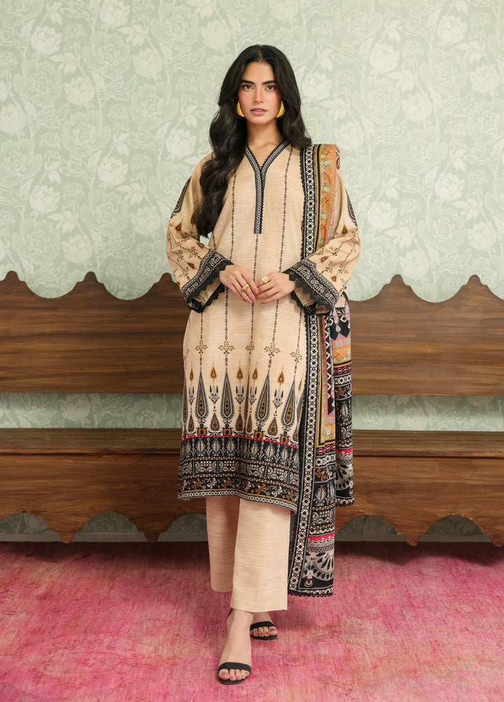 Sahar Printed Khaddar Suits Unstitched 3 Piece AW2-25-21 Ornate Desert - Winter Collection