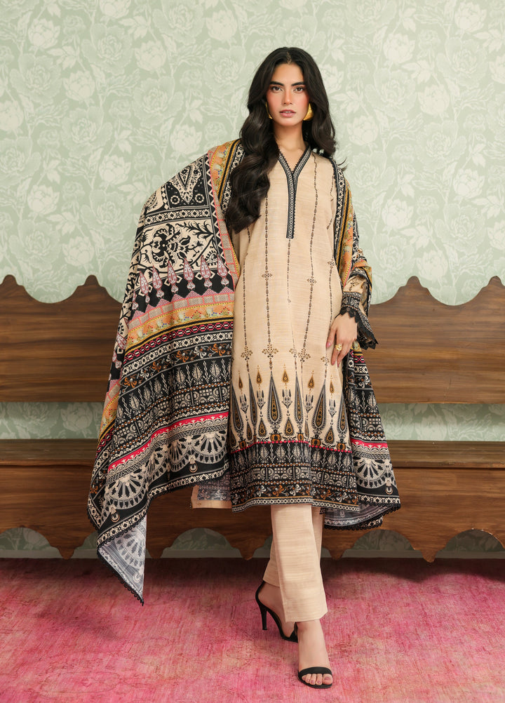 Sahar Printed Khaddar Suits Unstitched 3 Piece AW2-25-21 Ornate Desert - Winter Collection
