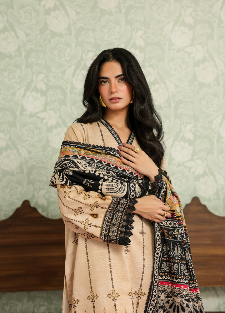 Sahar Printed Khaddar Suits Unstitched 3 Piece AW2-25-21 Ornate Desert - Winter Collection