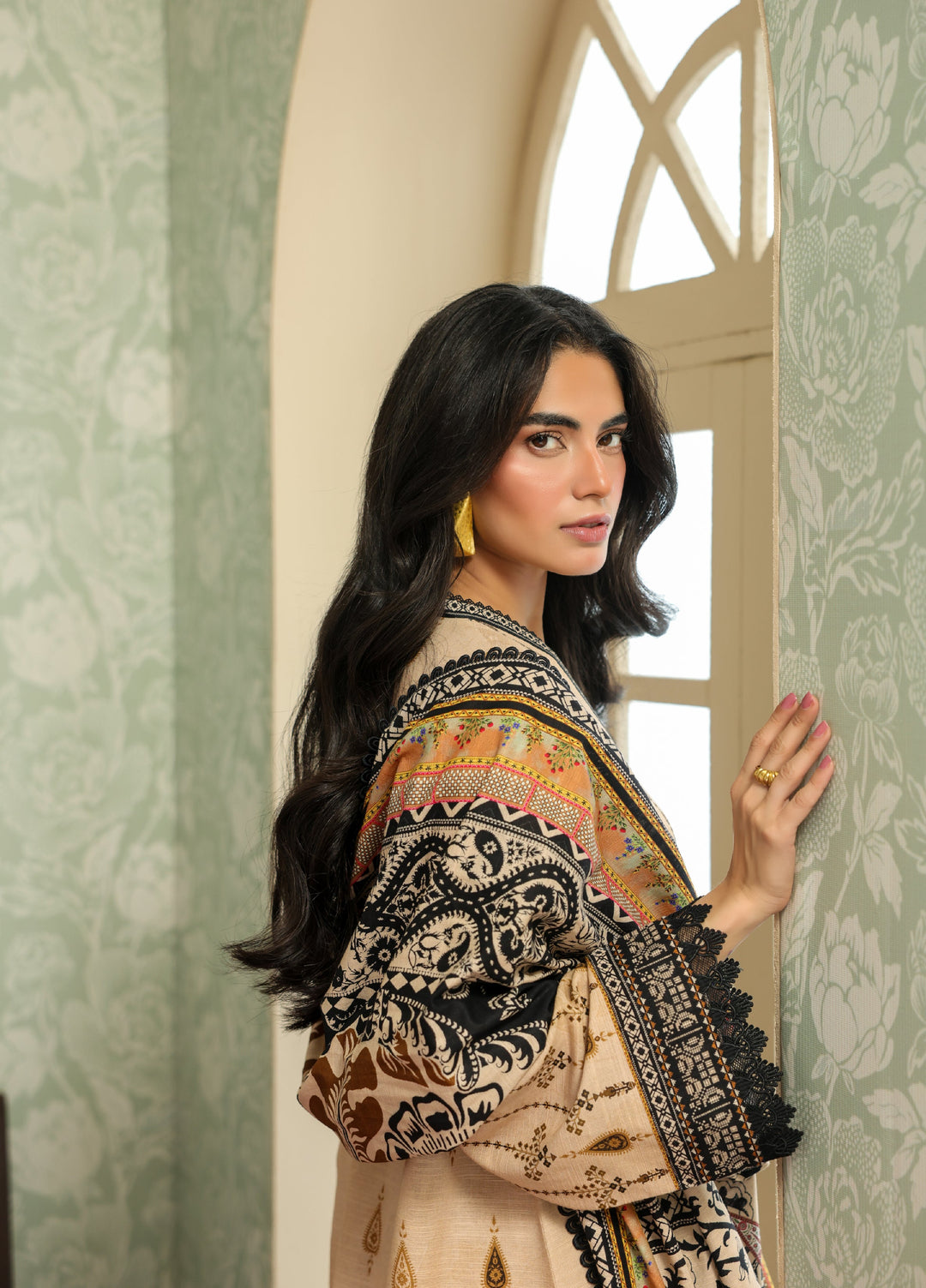 Sahar Printed Khaddar Suits Unstitched 3 Piece AW2-25-21 Ornate Desert - Winter Collection