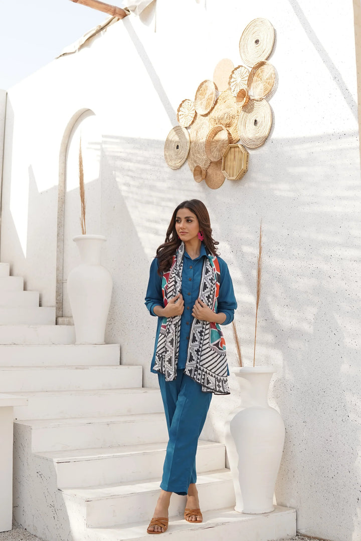 Dhaga Women Scarve Printed Crinkle Silk 1 Piece Multi Abstract - Summer Collection