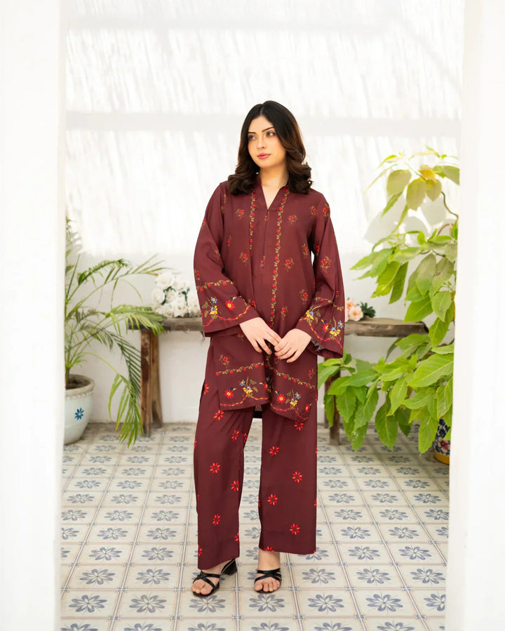 Zauk Women RTW 2 Piece Printed Poly Lawn Cherry Charm - Casual Collection