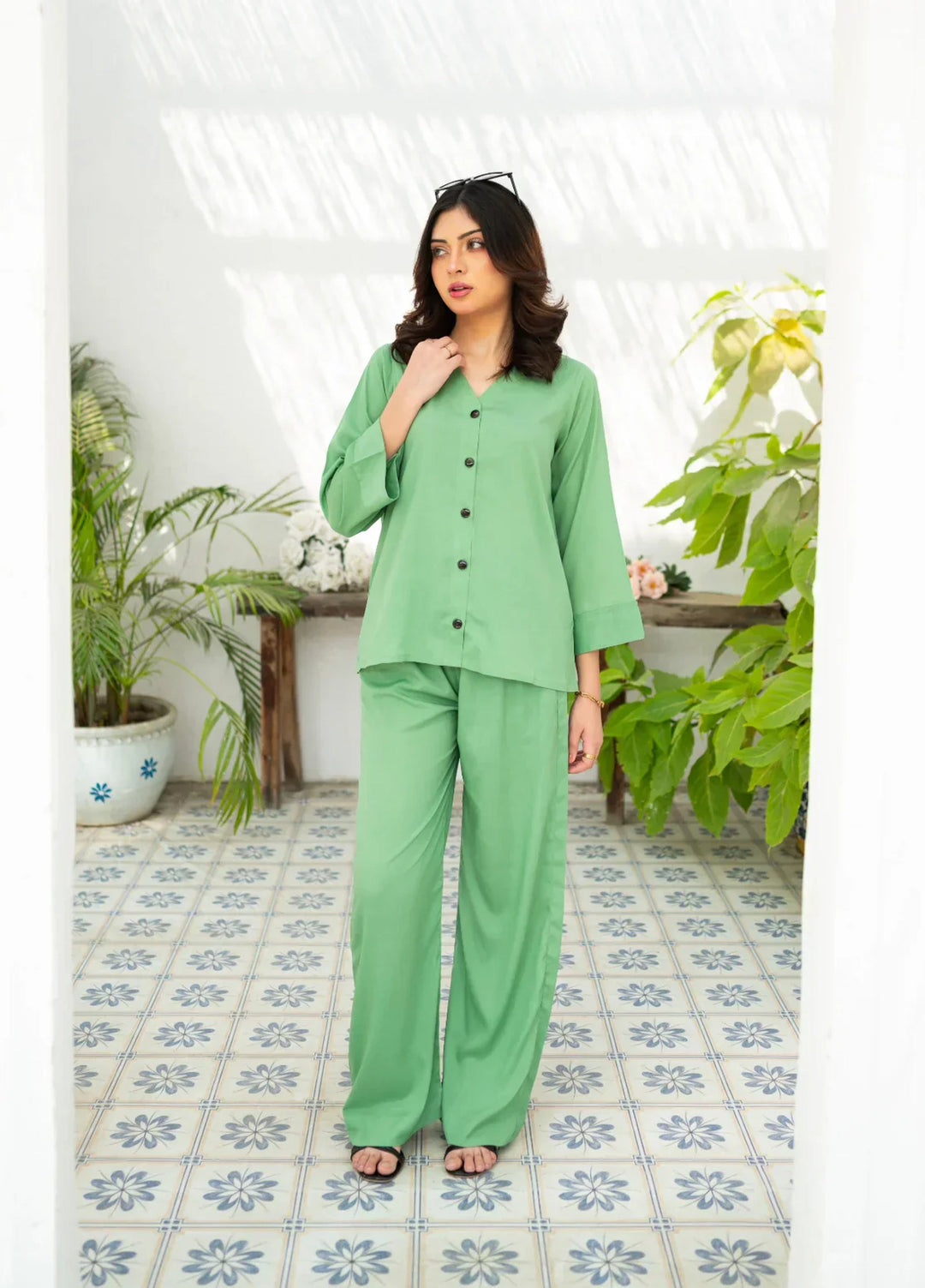 Zauk Women RTW Solids Wrinkle Free Crepe 2 Piece Suit ZK26RC Green Goddess ZAU-GG - Casual Collection