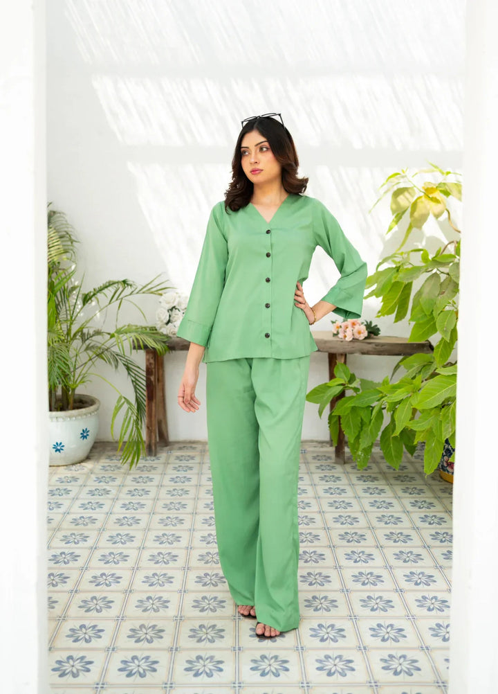 Zauk Women RTW Solids Wrinkle Free Crepe 2 Piece Suit ZK26RC Green Goddess ZAU-GG - Casual Collection