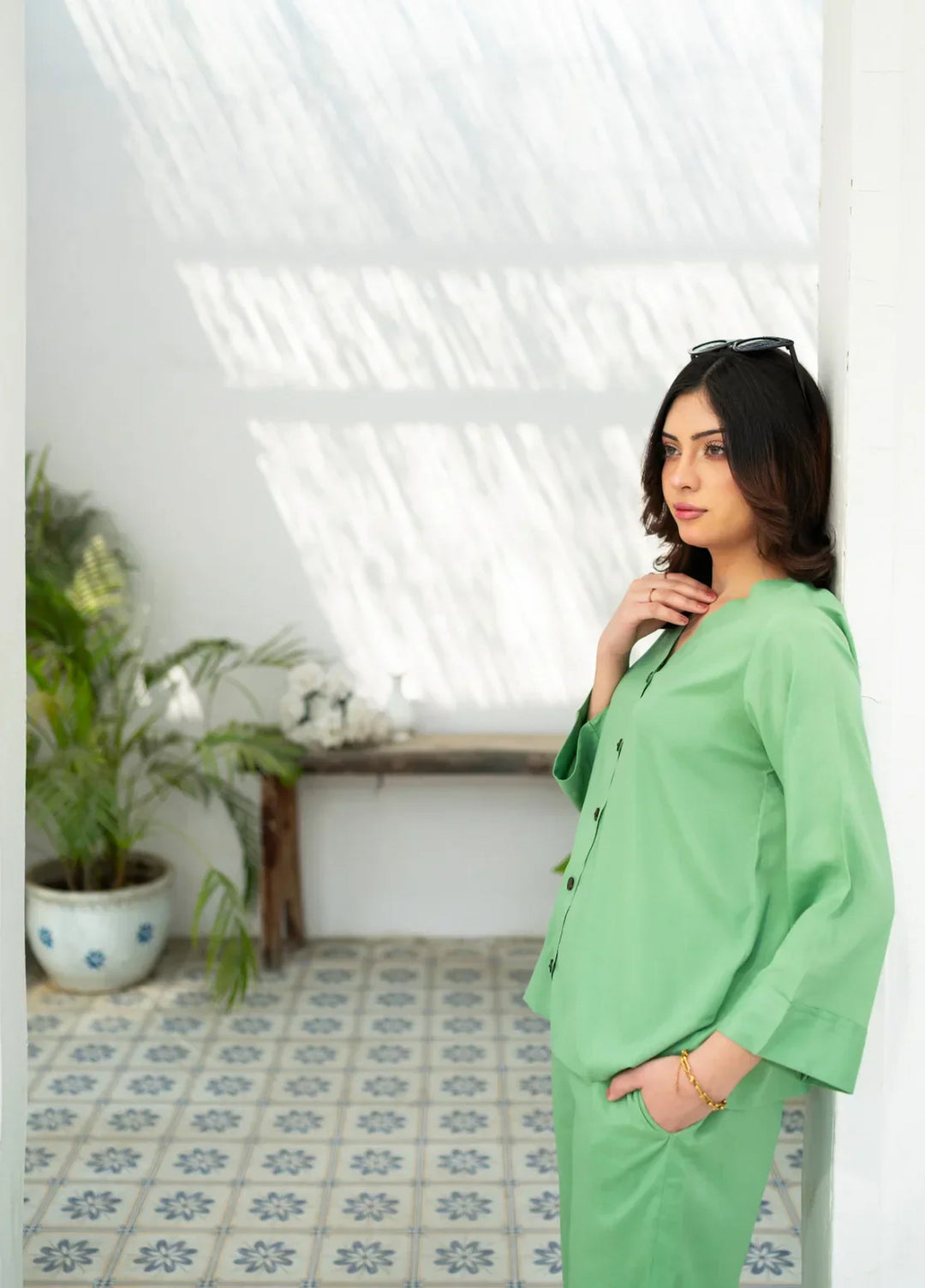 Zauk Women RTW Solids Wrinkle Free Crepe 2 Piece Suit ZK26RC Green Goddess ZAU-GG - Casual Collection