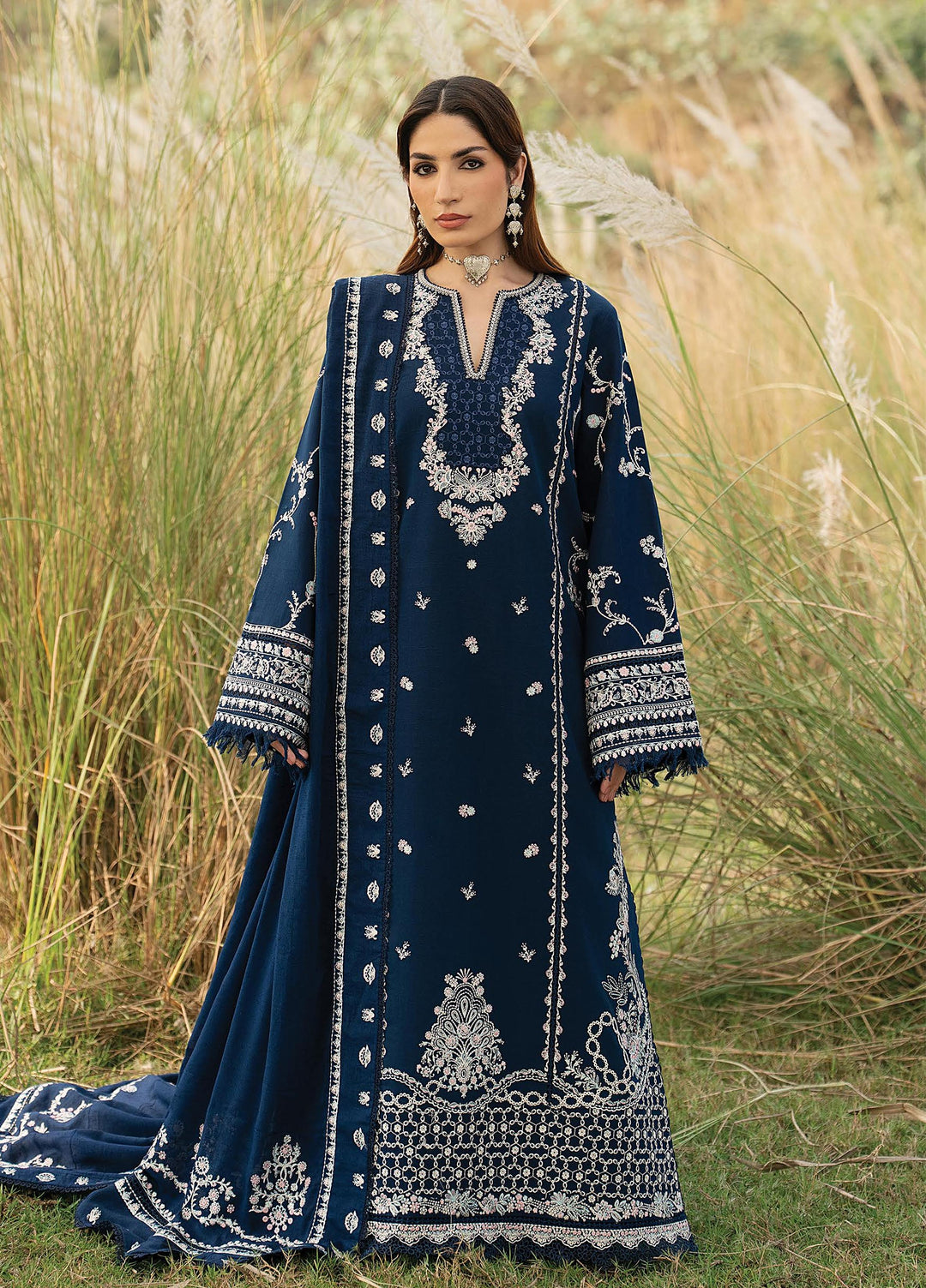 Sukhan by Afrozeh Unstitched Embroidered Viscose 3 Piece Suit AF26UVS Waqar FW01253 - Winter Collection