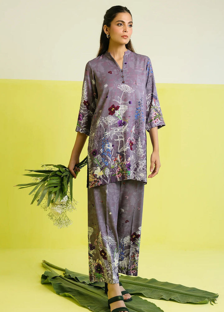 Elara by Sahar Embroidered Marina Twill Suits Unstitched 2 Piece SHR25EP Amethyst Oasis - Winter Collection