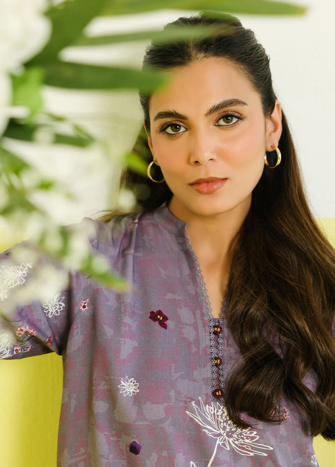 Elara by Sahar Embroidered Marina Twill Suits Unstitched 2 Piece SHR25EP Amethyst Oasis - Winter Collection