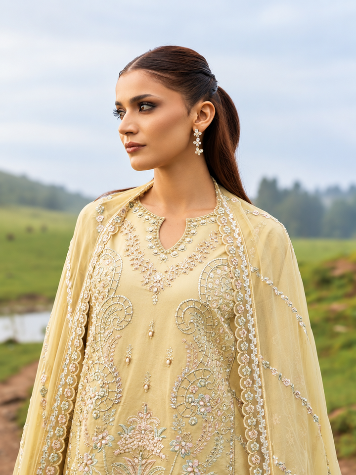 Dastaan by Zebtan Unstitched Embroidered Tassal Silk 3 Piece Suit ZB26UD DZ-07 - Festive Collection