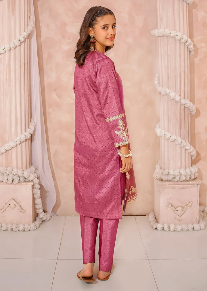 Modest Girls RTW Embroidered Mesuri 3 Piece Suit Maroon Festive Collection