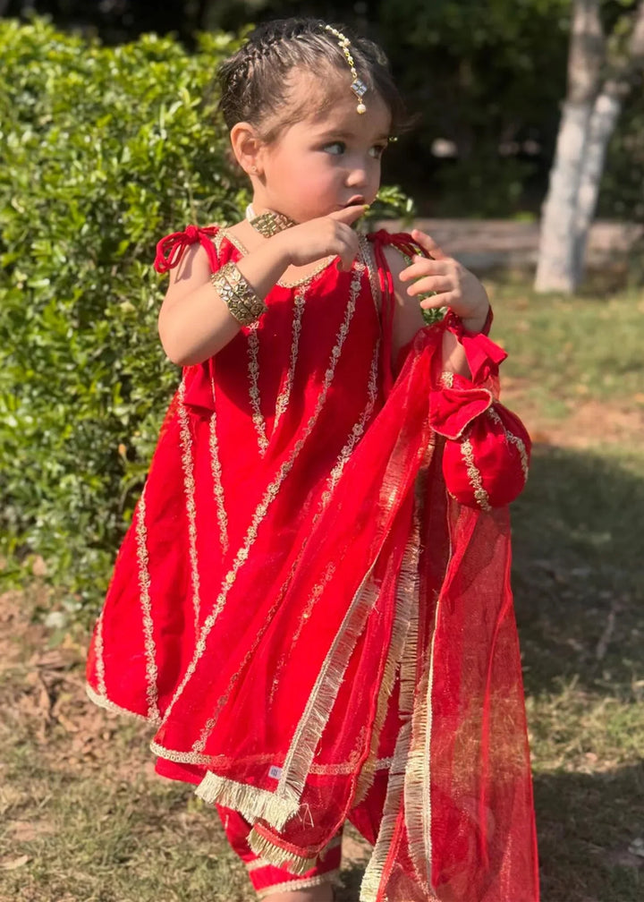 Modest Girls RTW Embroidered Net 3 Piece Suit Malia Wedding Collection