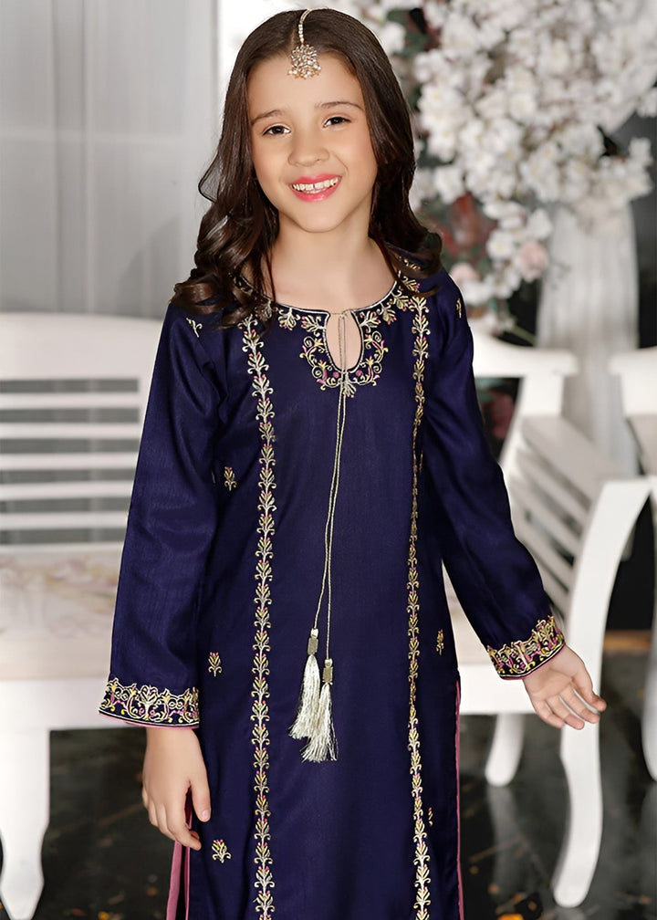 Modest Girls RTW Embroidered Silk 3 Piece Suit Gharara Outfit Wedding Collection
