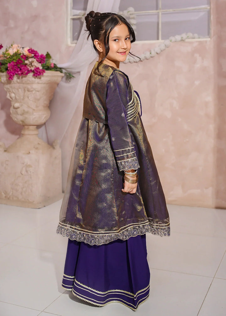 Modest Girls RTW Embroidered Mesuri 3 Piece Suit Royal Blue Festive Collection