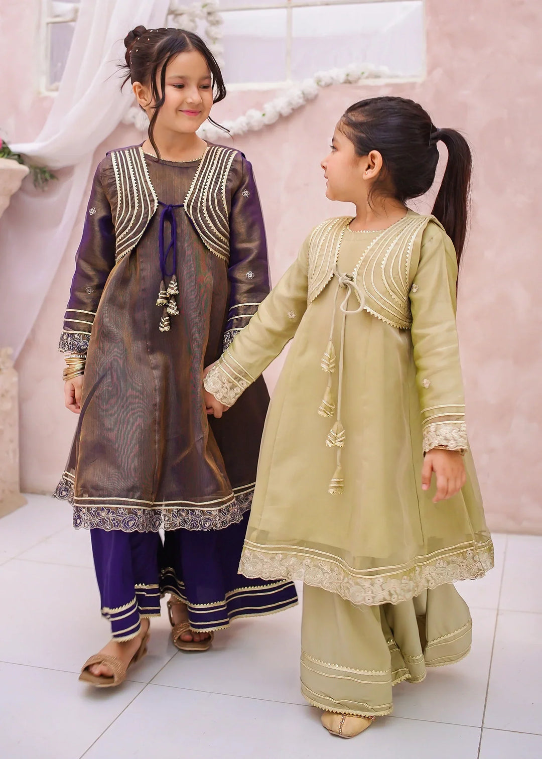 Modest Girls RTW Embroidered Mesuri 3 Piece Suit Royal Blue Festive Collection