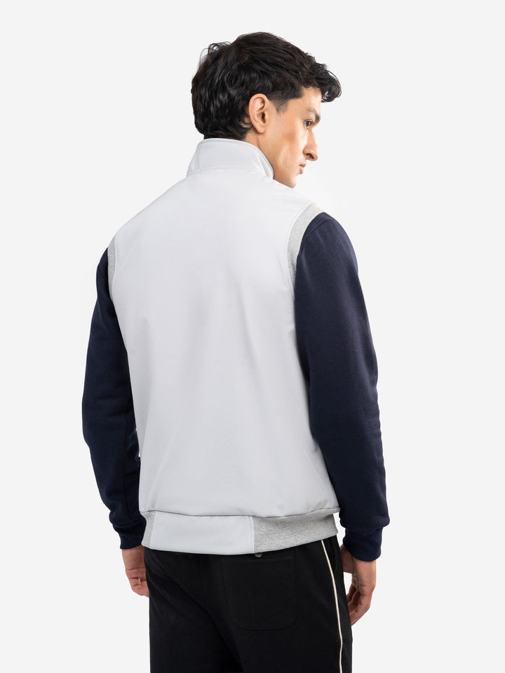 Brumano Mens RTW Solids Poly Jacket Ash Grey Sleeveless Winter Collection