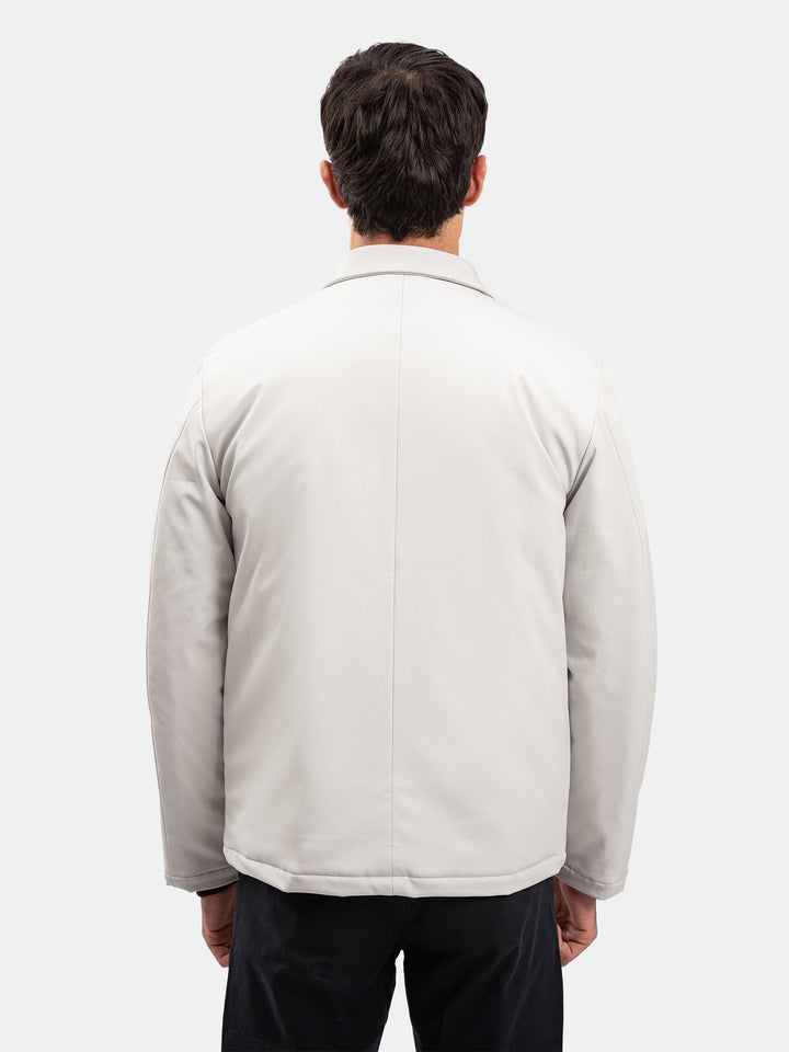 Brumano Mens RTW Solids Poly Jacket Suit Ash White With Collar Winter Collection