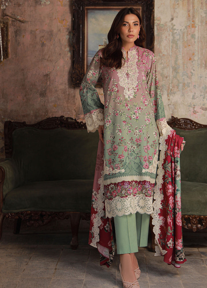 Sahar Embroidered Cotton Viscose Suits Unstitched 3 Piece SHR25FU AW1-25-20 Aurora Bloom - Winter Collection