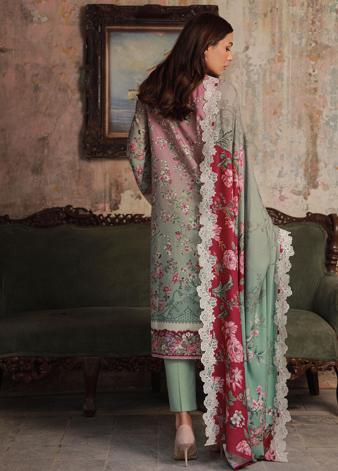 Sahar Embroidered Cotton Viscose Suits Unstitched 3 Piece SHR25FU AW1-25-20 Aurora Bloom - Winter Collection