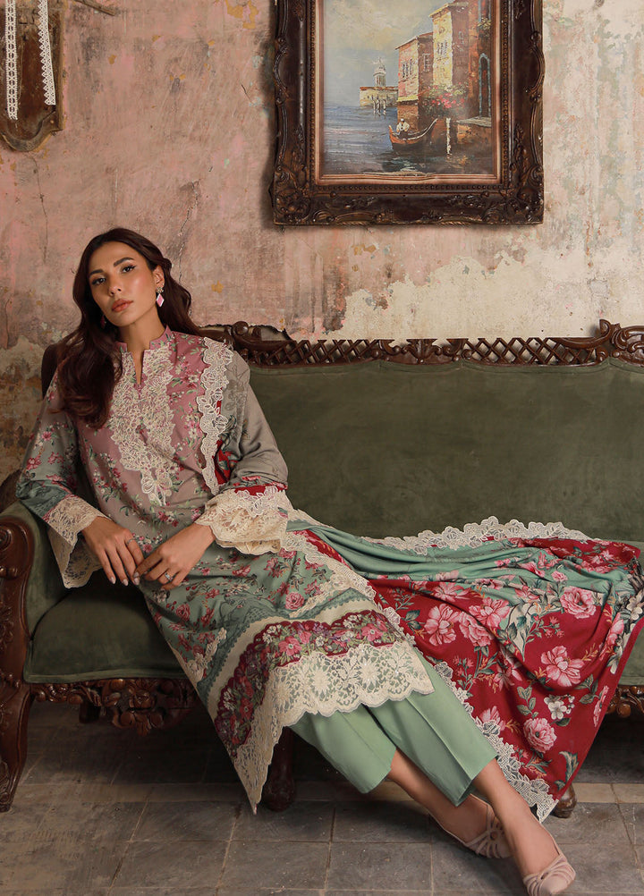 Sahar Embroidered Cotton Viscose Suits Unstitched 3 Piece SHR25FU AW1-25-20 Aurora Bloom - Winter Collection