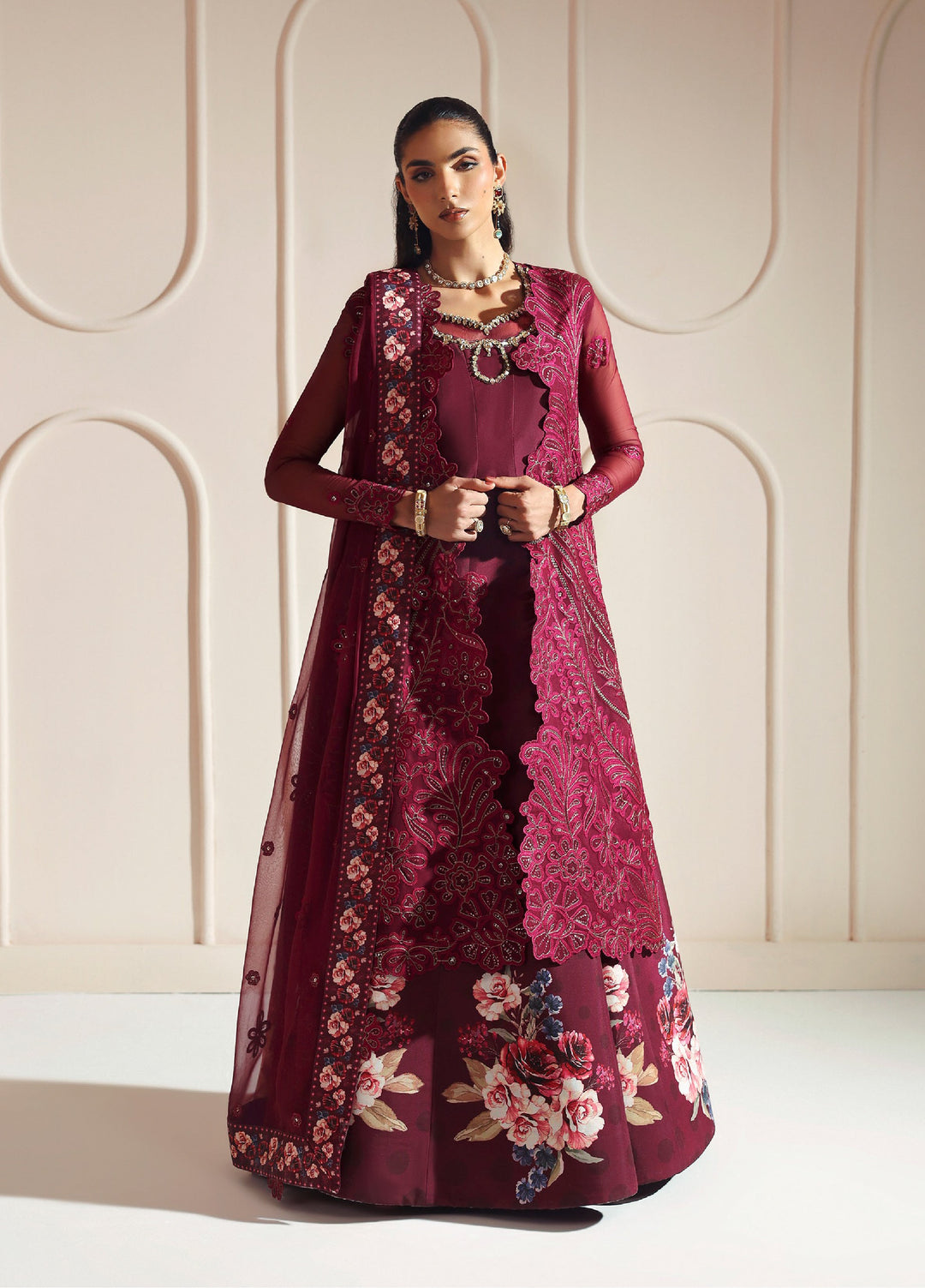 Aymal by Alizeh Fashion Unstitched Chiffon Luxury Embroidered Suits 3 Piece AFB25BC D-05 Jugnu - Formals Collection