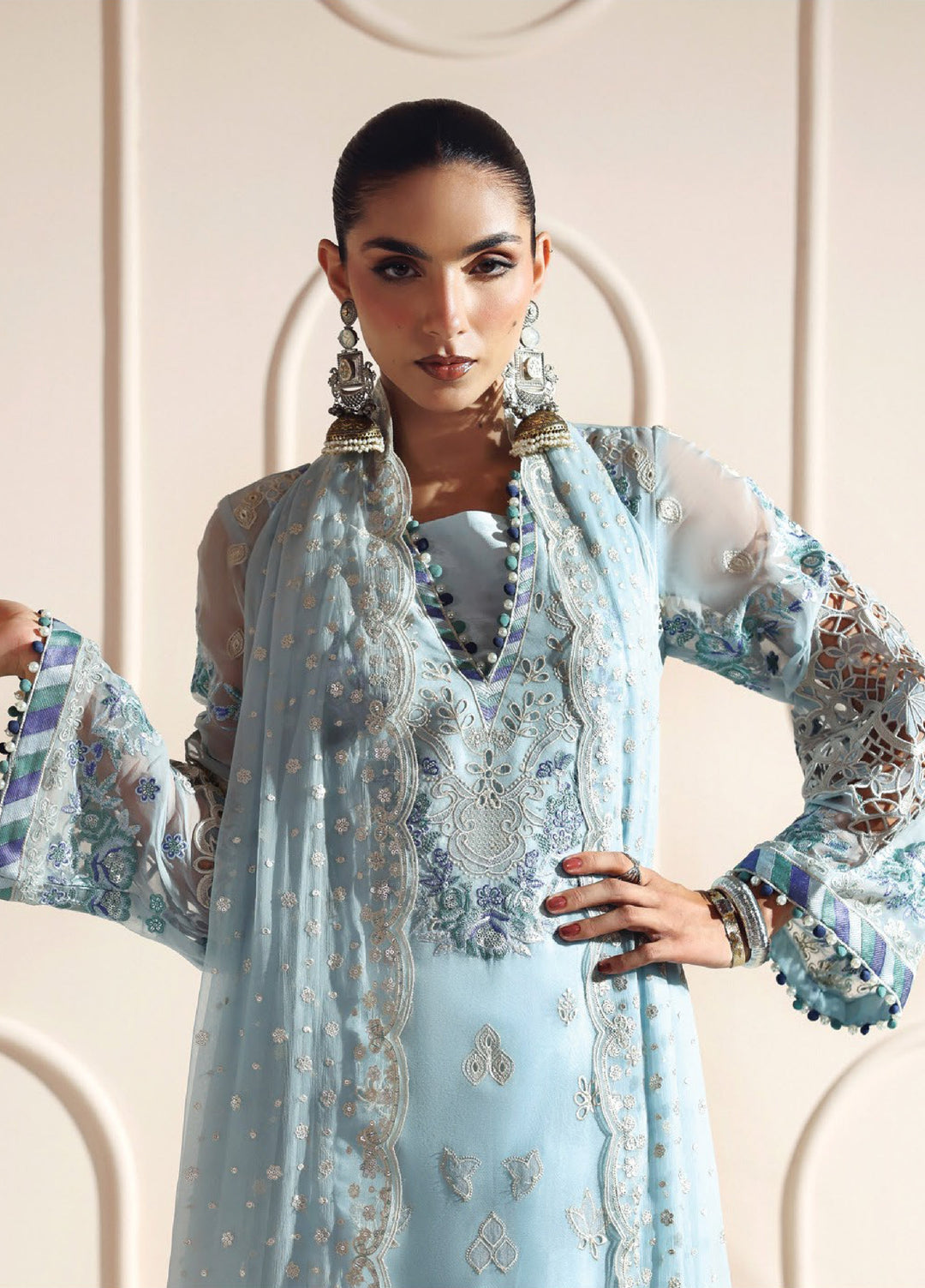 Aymal by Alizeh Fashion Unstitched Chiffon Luxury Embroidered Suits 3 Piece AFB25BC D-06 Dhanak - Formals Collection