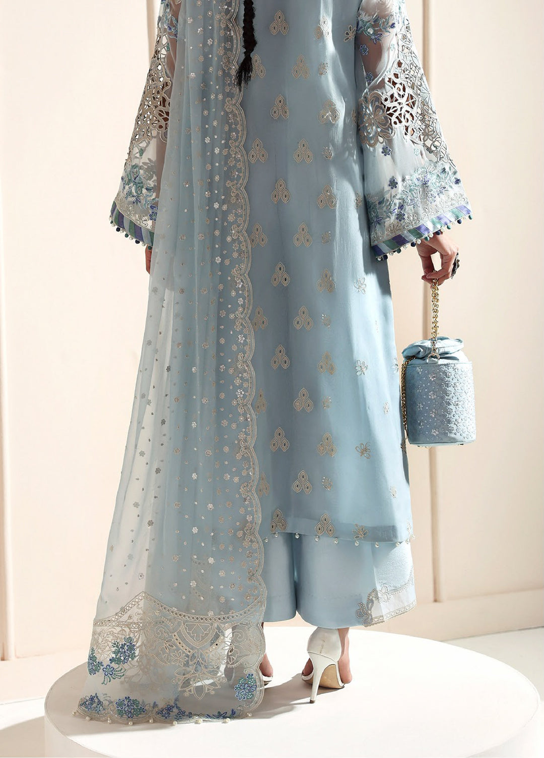 Aymal by Alizeh Fashion Unstitched Chiffon Luxury Embroidered Suits 3 Piece AFB25BC D-06 Dhanak - Formals Collection