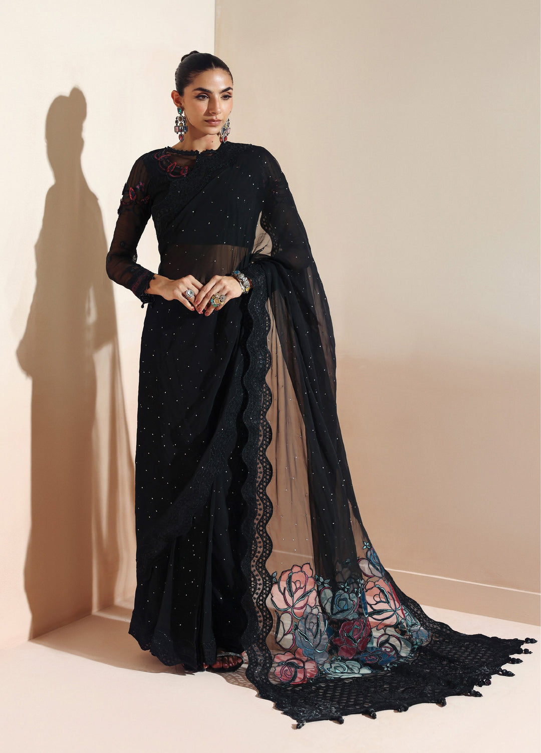 Aymal by Alizeh Fashion Unstitched Chiffon Luxury Embroidered Suits 3 Piece AFB25BC D-08 Meerab - Formals Collection