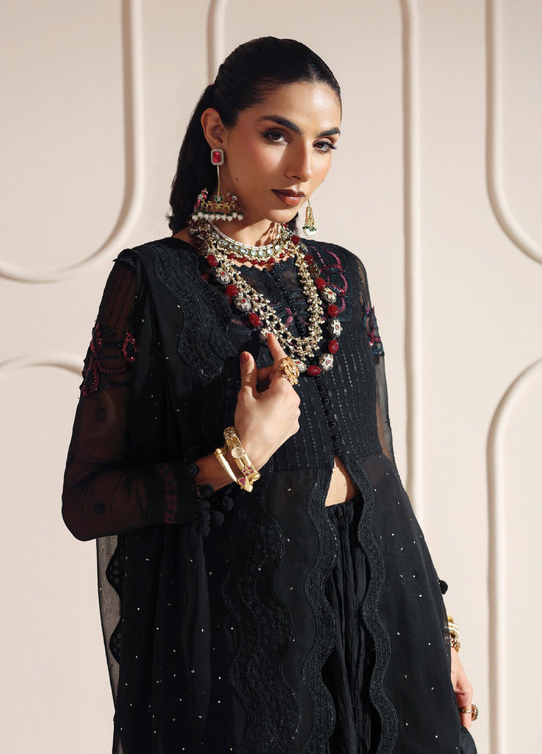 Aymal by Alizeh Fashion Unstitched Chiffon Luxury Embroidered Suits 3 Piece AFB25BC D-08 Meerab - Formals Collection