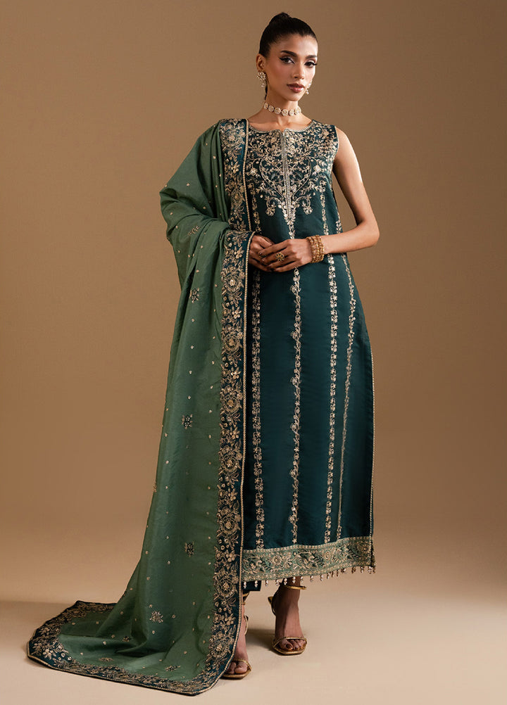 Afsanay by Zariya Luxury Embroidered Unstitched Chiffon 3 Piece Suits ZRY25LF D1 ZB50038 - Festive Collection
