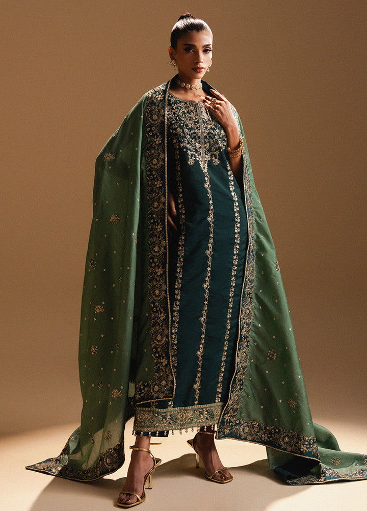 Afsanay by Zariya Luxury Embroidered Unstitched Chiffon 3 Piece Suits ZRY25LF D1 ZB50038 - Festive Collection