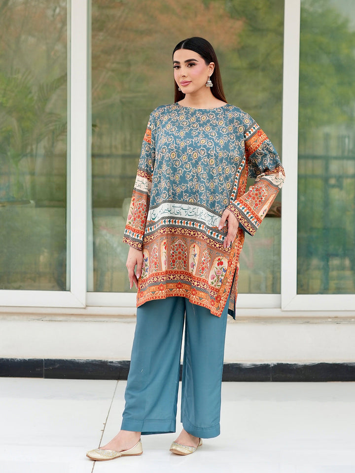 TNG Women Luxury Pret Printed Crepe 3 Piece Suit Mehraab - Casual Collection
