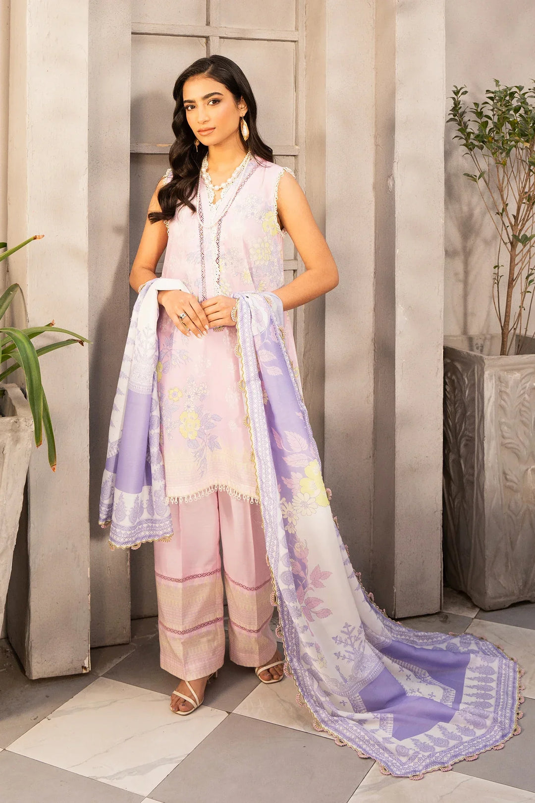 Safaah by Menaal Unstitched Printed Lawn 3 Piece Suit ML26ULS SP-03A - Casual Collection