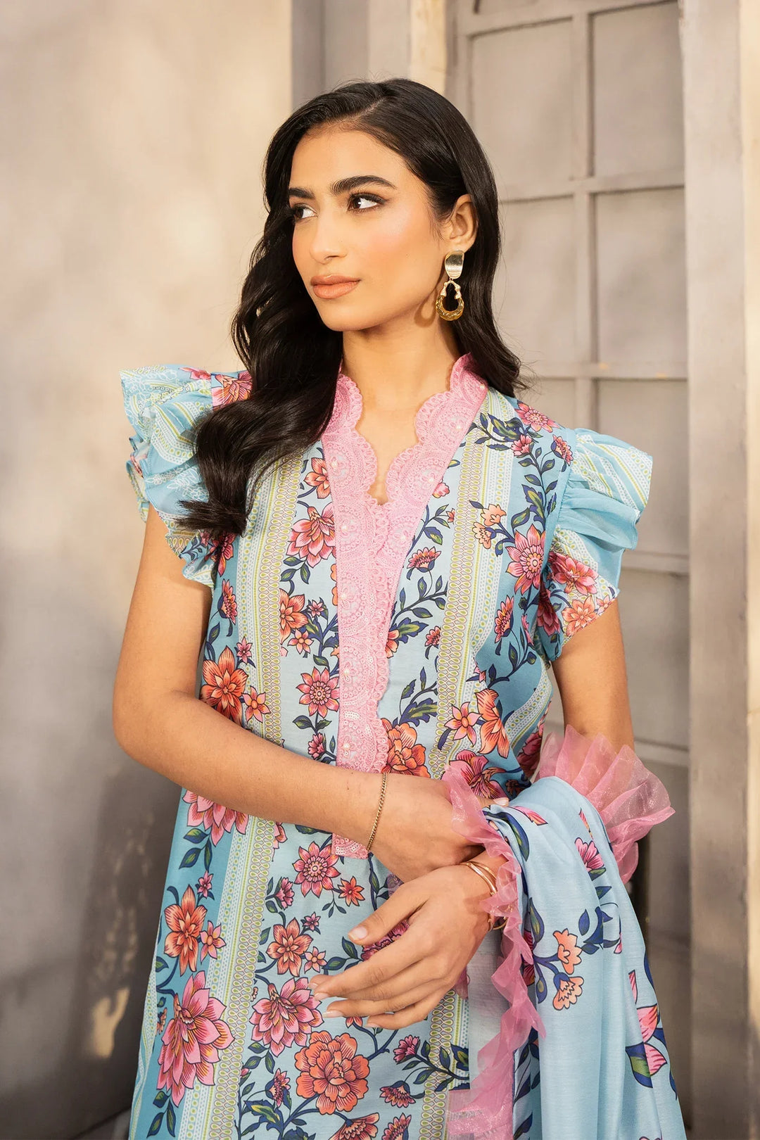 Safaah by Menaal Unstitched Printed Lawn 3 Piece Suit ML26ULS SP-05B - Casual Collection