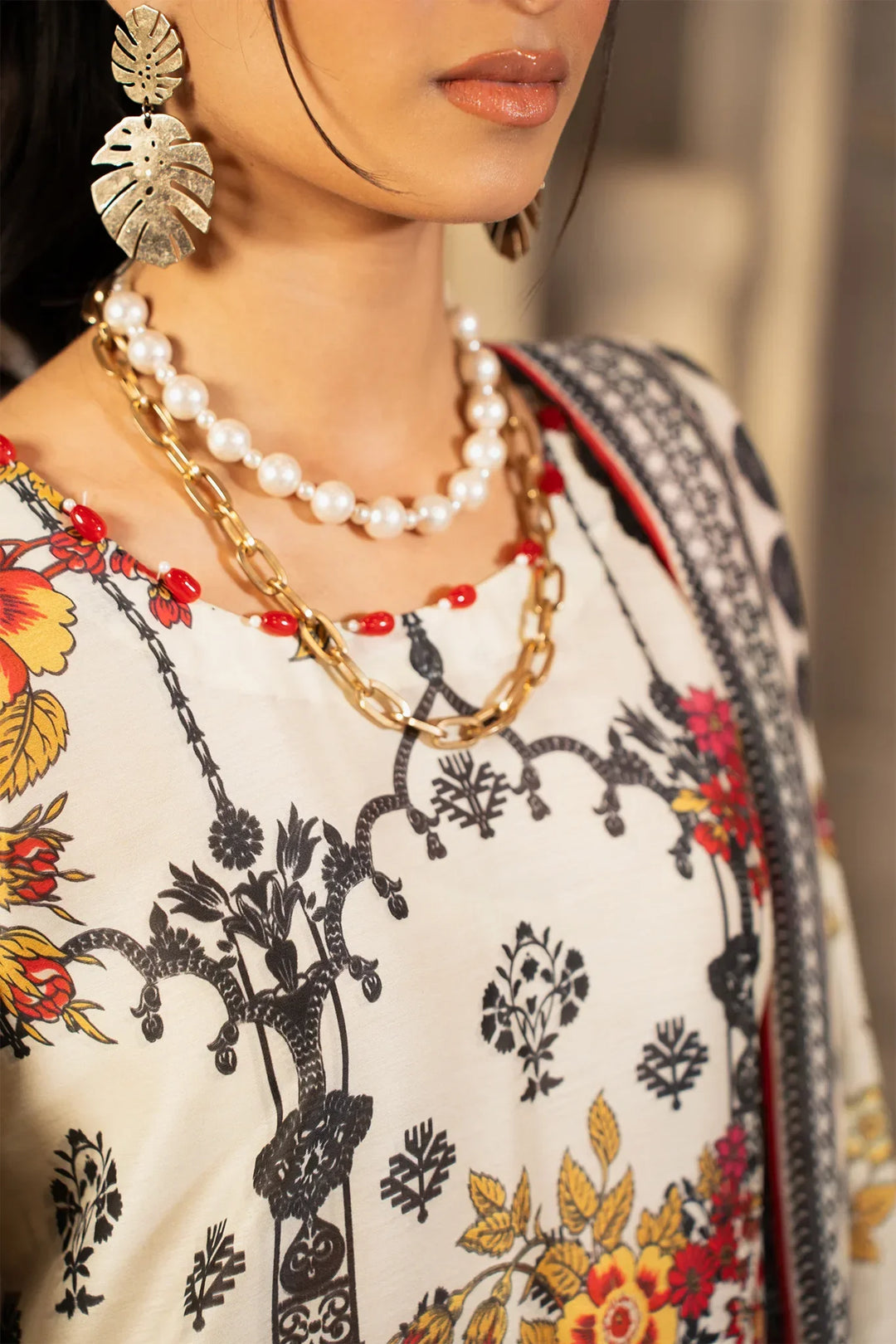 Safaah by Menaal Unstitched Printed Lawn 3 Piece Suit ML26ULS SP-03B - Casual Collection