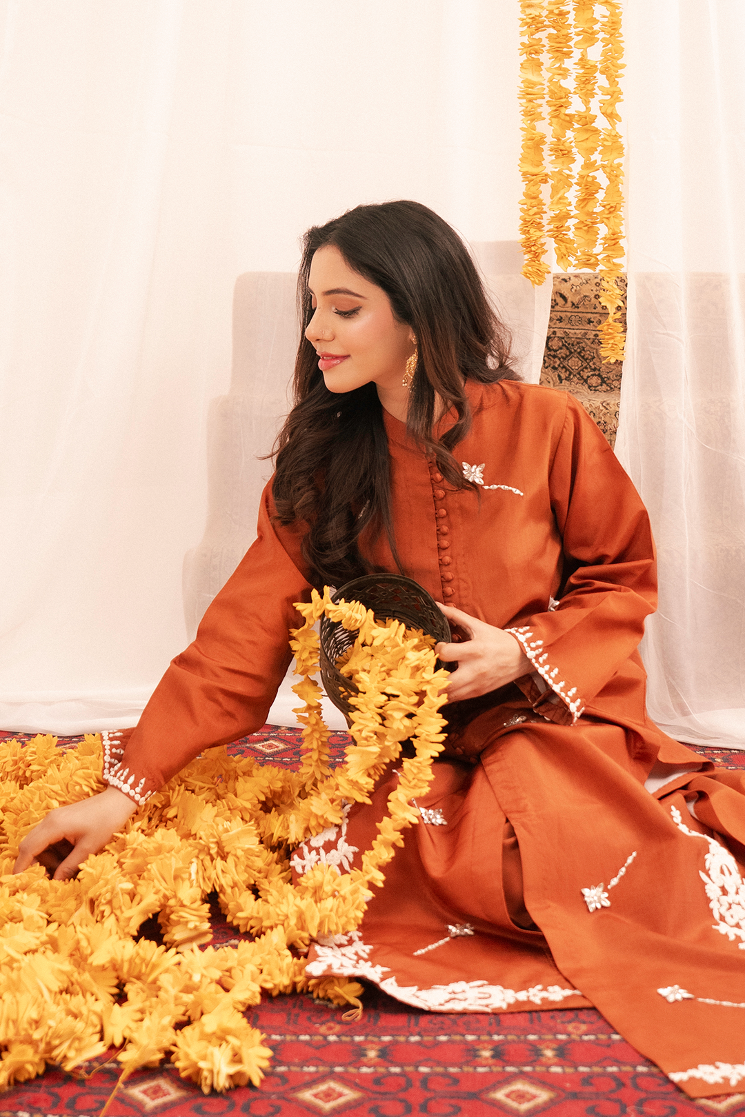 Maham Sultan Women RTW Embroidered Butter Silk 3 Piece Suit HAZEL - Eid Collection