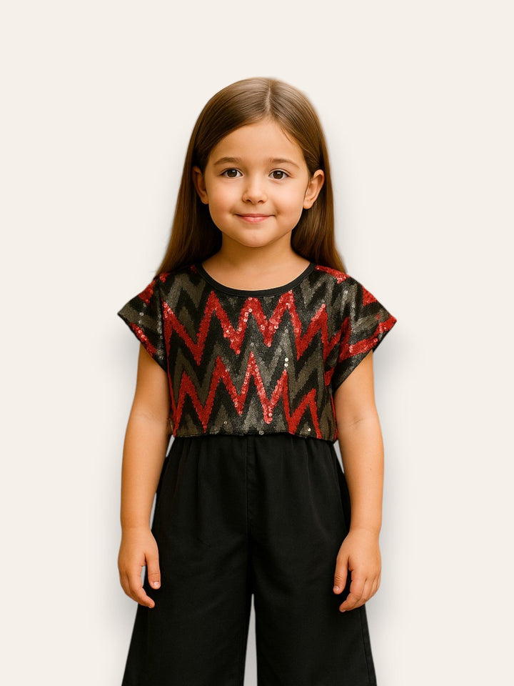 Ixample Pret Cotton Silk 2 Piece Sequin Jumpsuit