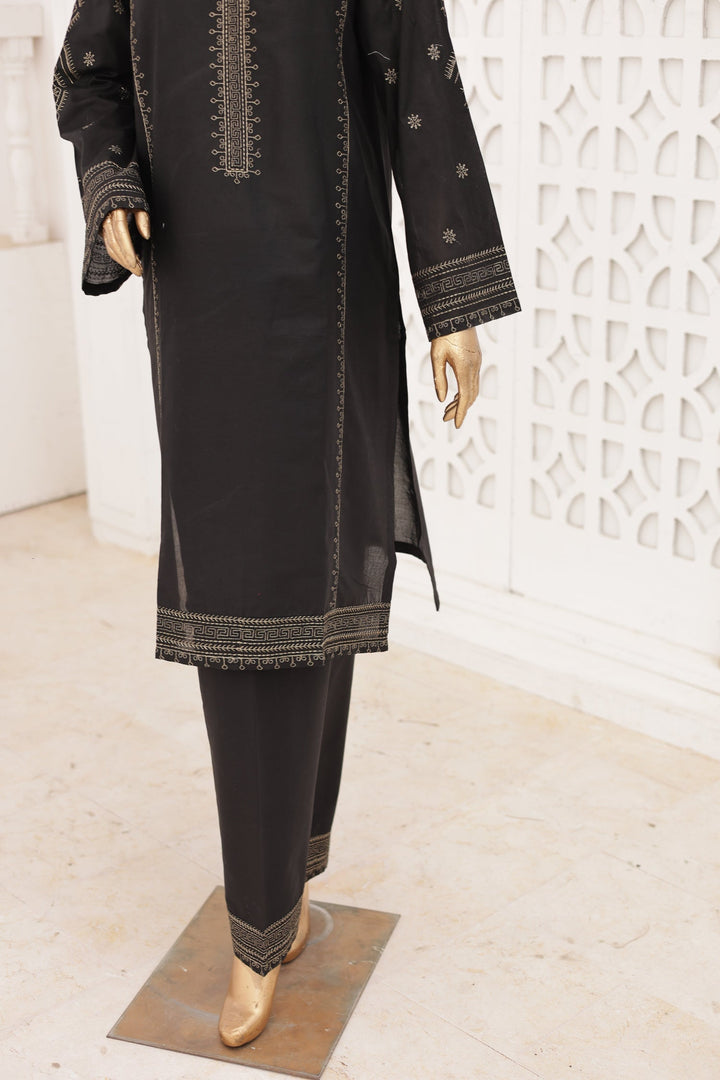 Nyra Essentials by Suntex Fabrics RTW Embroidered Lawn 2 Piece Suit BLACK-2673 Casual Collection